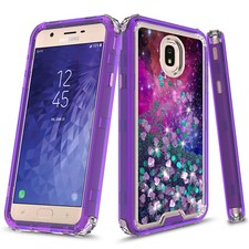 Funda gráfica de arena movediza para Samsung Galaxy J7 2018/J7 V 2da generación/J7 Aero/Top 3 en 1