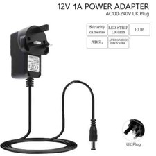 AC/DC 12V 1A 1000mA 100-240V AC 50/60Hz UK POWER SUPPLY ADAPTER CHARGER MAINS UK