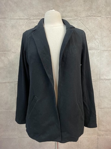 Matty M Blazer Jacke Damen schwarz Freizeit Taschen Langarm vorne offen Größe L