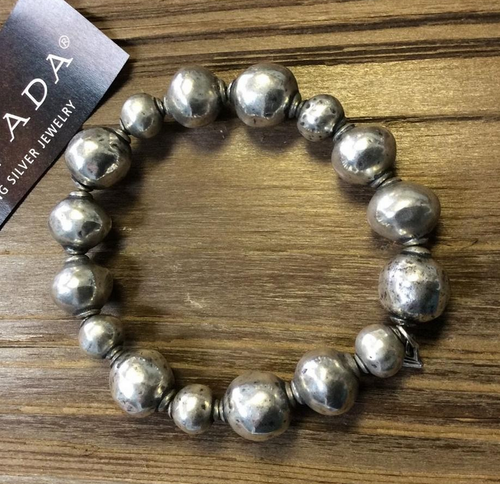 Silpada atmosphärisches oxidiertes Sterlingsilber Stretch Kugel Perlen Armband B1998 - Bild 8 von 12
