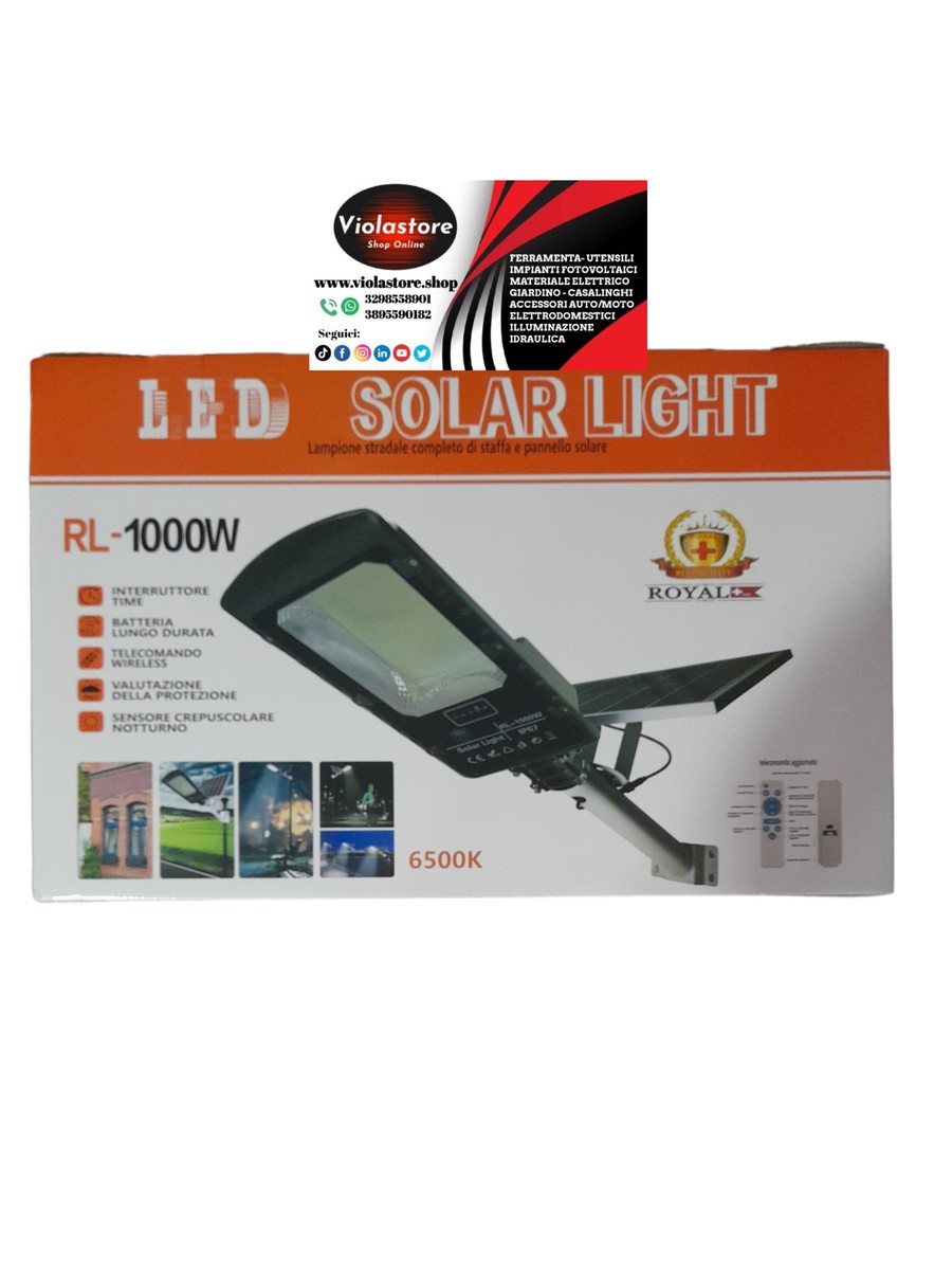 Lampione Solare Esterno 1000W LED - Con Sensore Movimento, Batteria 40000mAh, Telecomando, Impermeabile IP65 - Foto 11
