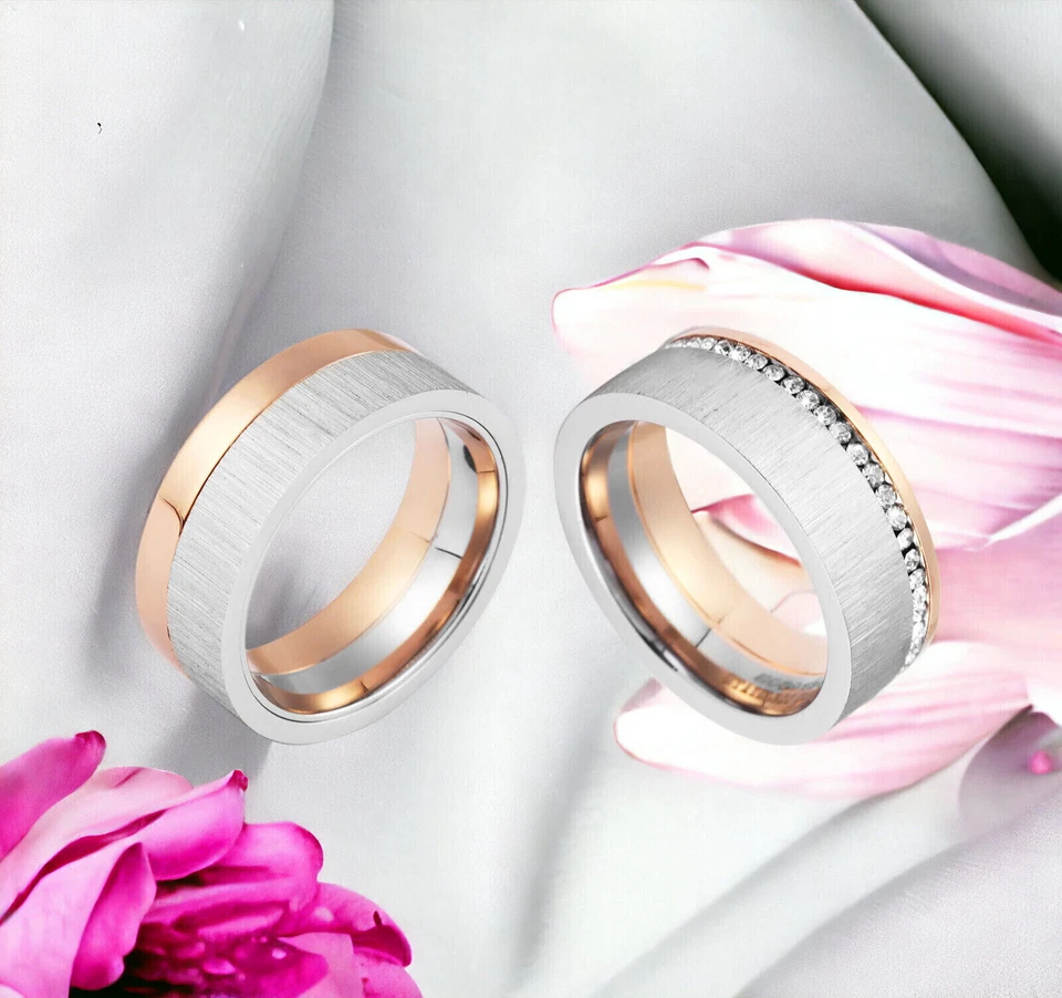 Verlobung Hochzeit Partnerschaft Edelstahlring Partnerring Fingerring Damen Herr - Bild 4 von 4