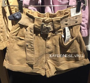 Bershka Nuevo Mujer Ss19 Camel Ajustadas Pantalones Cortos Con
