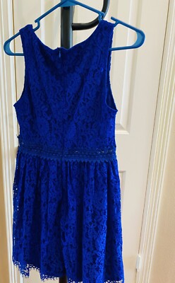 Francesca's Navy Blue Dress Women's Size S Floral Design Sleeveless | eBay