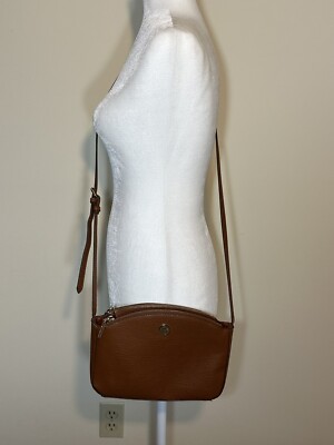 Ann Klein Women\'s Backpack/Crossbody leather bag . Tan & Brown . New Anne Klein Classic Curves Crossbody Bag Saddle Tan | eBay main image 4