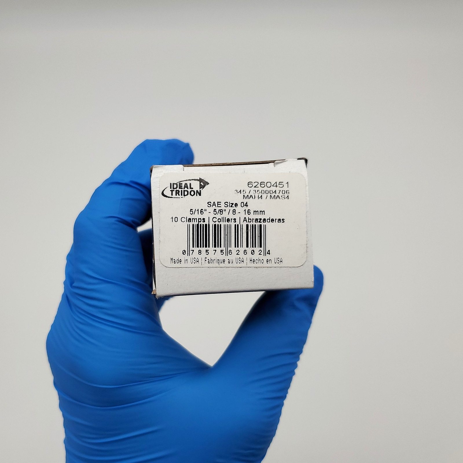 Ideal Tridon Worm Gear Hose Clamps SAE 4 5/16" to 5/8'' 8-16MM 6260451 Box of 10