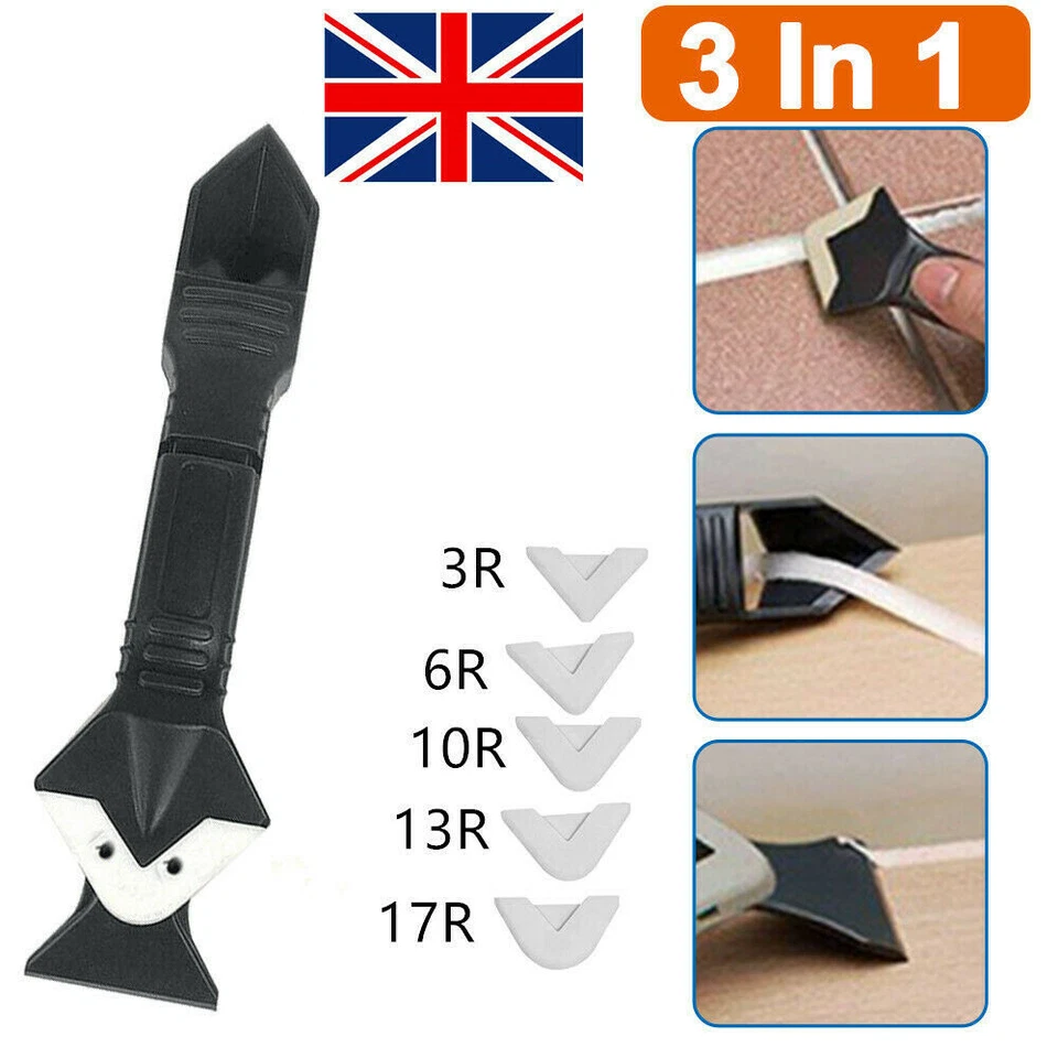3in1 Durable Silicone Sealant Remover Tool Kit Scraper Caulking Mould Remova, - Image 2 of 4