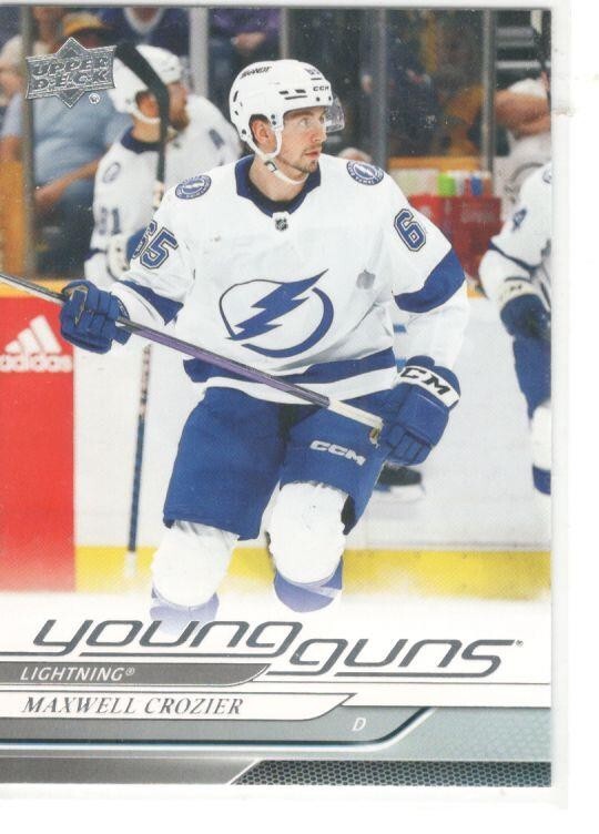 2024-25 UPPER DECK UD YOUNG GUNS  RC # 218 MAXWELL CROZIER TAMPA BAY LIGHTNINGS
