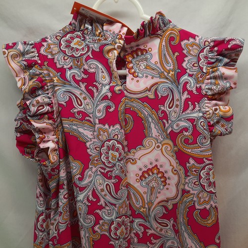 Jude Connally Shari Palm Beach Paisley Dress Women's Size S Small Hot Pink - Picture 5 of 11