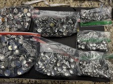 Bulk Lot Metal Badge Button Maker Parts Assorted Sizes Craft Supplies DIY