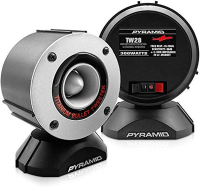 300 Watt Marine Tweeter Speaker - 3.75  Aluminum Bullet Horn W/ 1  Titanium Dome