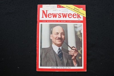 1947 AUGUST 11 NEWSWEEK MAGAZINE - CLEMENT ATLEE COVER - NW 137