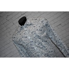 Express Floral 1MX Shirt Mens Size XL Slim Fit Stretch Blue Floral Cotton Blend