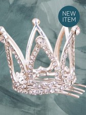 Silver Tiara Crystal Crown Comb Hair Accessories, Wedding Kids Easter Gifts