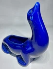 Vintage Redwing Art Pottery Seal Sea Lion Figural Planter Cobalt Glaze Art Deco