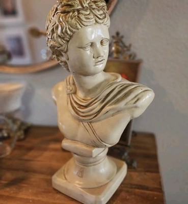 Vintage Apollo by Belvedere Repro Bust Greek Sculpture Statue