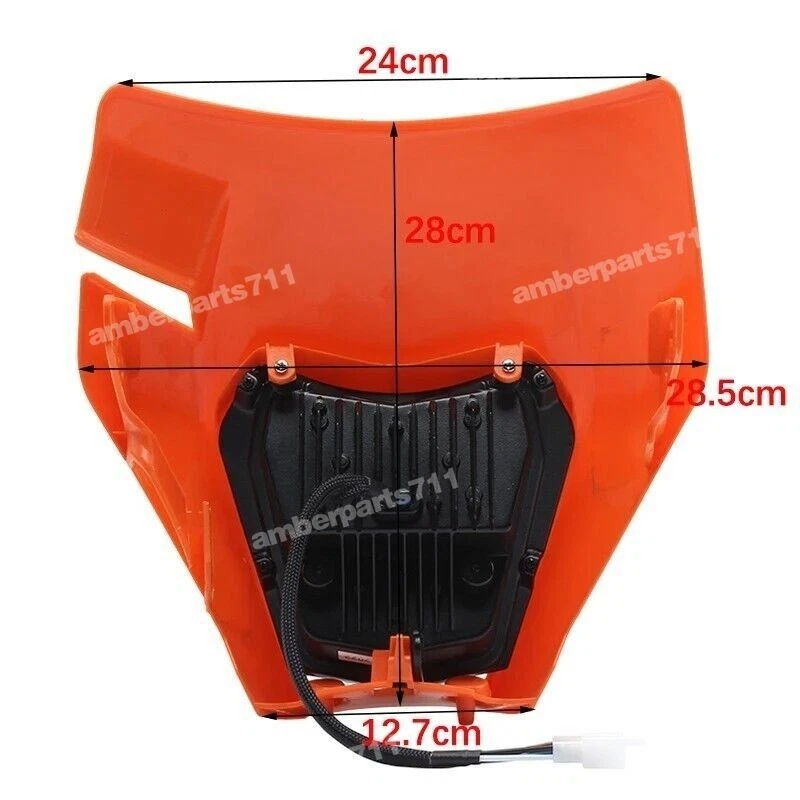 Faro LED Máscara Naranja con DRL Giro Para KTM 250 350 450 690 Enduro R SMC-R Foto 3 de 4