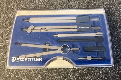 Staedtler Compass Set Metal 7 Piece Kit Drafting Made In Germany
