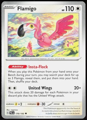 Paldea Evolved Flamigo 170/193 Uncommon Pokemon NM/M