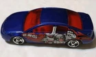 Vintage Hot Wheels 2002 Blue Saturn Ion Quad Coupe Graphics Red Windows No Box