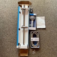 Croydex Shower Riser Rail Kit Nero 5 Function Handset Chrome Hose Complete Set