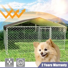 Outdoor Metal 10 x 10 x 5 FT Uptown Welded Wire Dog Kennel w/Waterproof Cover