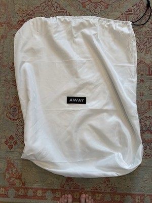 AWAY Large White Bags Drawstring Logo Dust Bag Laundry 26 x 23 x 9  Cotton