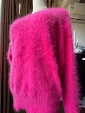 Women's Angora Sweater Knit Blend Jumper Fluffy Fuzzy Super Soft Pullover Tops