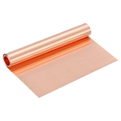 Pure Copper Sheet Roll, 0.05mm 29Ga Thick T2 8Ft x 10in Copper Strip for Craft