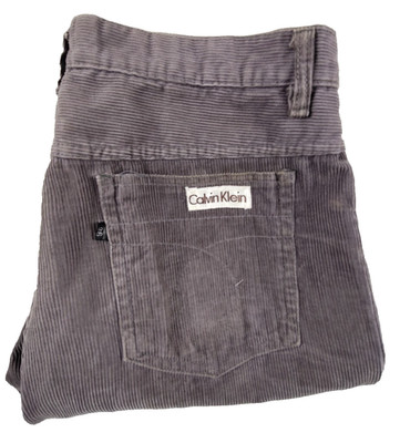 Calvin Klein Jeans  Mens 36 Grey Corduroy 5 Pocket Straight Leg Stretch Classic