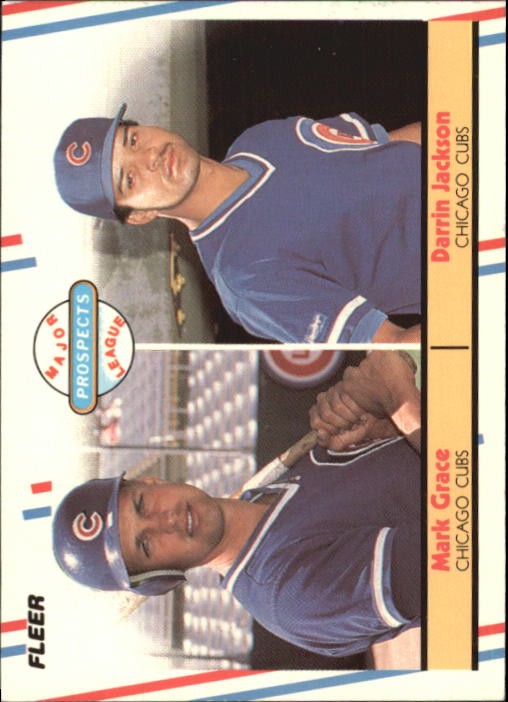 1988 Fleer Glossy Baseball Card #641 Mark Grace Darrin Jackson