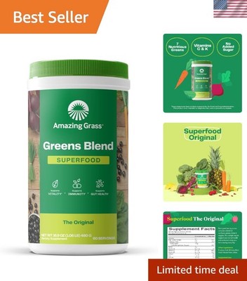 All-Natural Greens Blend Powder with Probiotics - 60 Servings for Daily Health