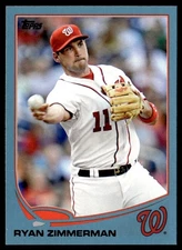 2013 Topps Blue Ryan Zimmerman Washington Nationals #80
