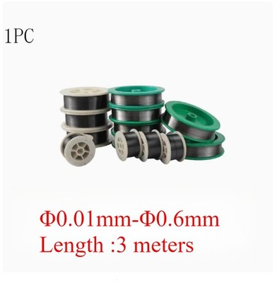 1PC Tungsten / wolfram wire 99.95% Pure 3M Long 0.01 - 0.6mm Diameter Option