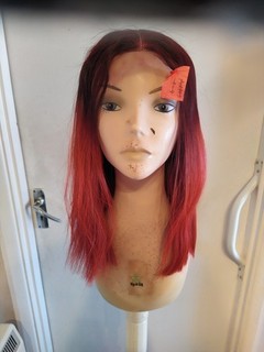 Human hair wig Lace front #brown/copper straight Small cap