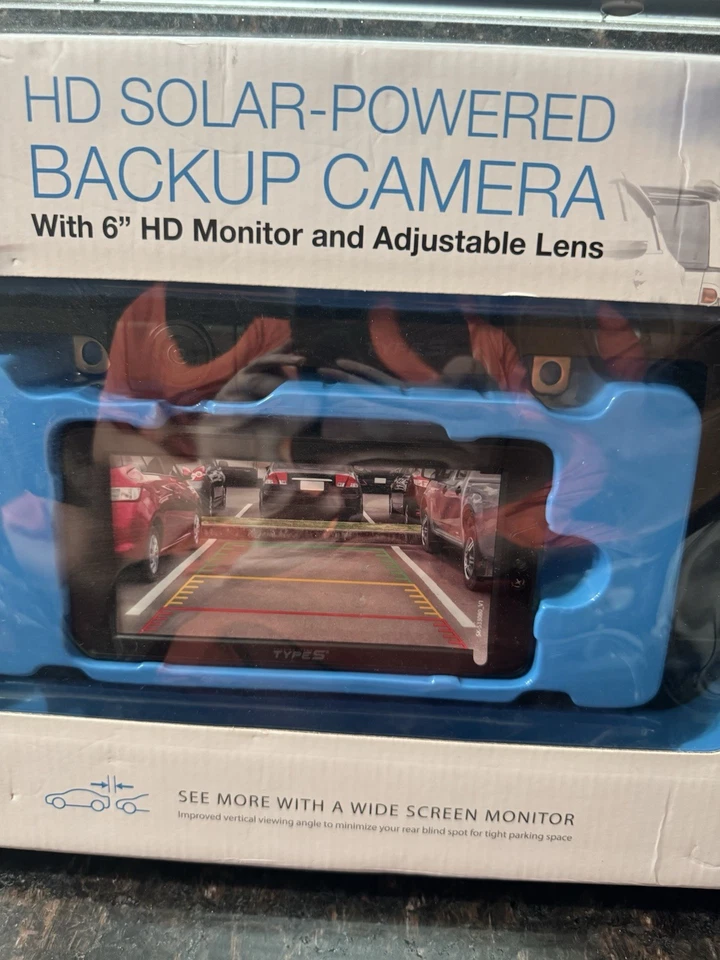 Type S HD Solar-Powered Backup Camera with 6" HD Monitor and Adjustable Lens NIB - Image 2 of 4