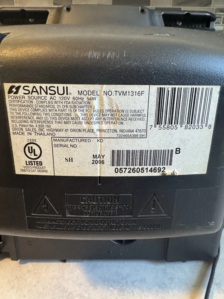 VTG Sansui TVM1316F 13" (Black)CRT TV-Retro/ Gaming Tv ( No Remote) - Image 4 of 4