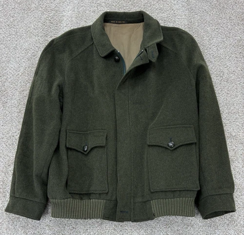 Vtg 70s 80s Weyrer Tyroler Loden Austrian Wool Bomber Jacket Mens L England Made - product listing photo