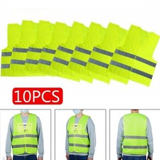 10x Warnwesten Unfallweste Neon Gelb AUTO Warnweste Sicherheits Weste KFZ Neu