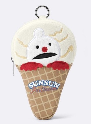 PUPPET SUNSUN Nonnon Mini Pouch Keychain Bag Charm Vanilla Ice Cream Japan NEW