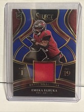 2025 Panini Select - Draft Selections Emeka Egbuka #DSM-EEA Blue Prizm (MEM, RC)