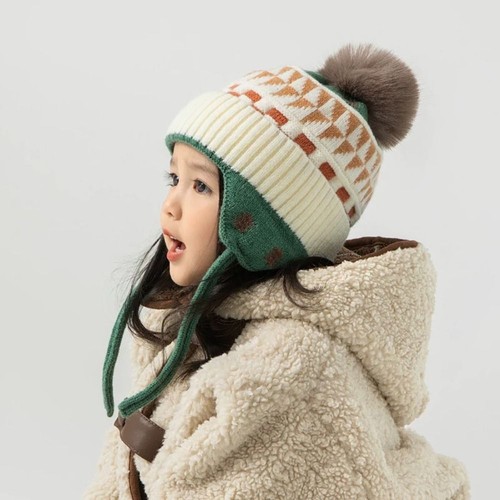 Wool Ear Protection Hat Soft Children Beanies Baby Warm Hat Boy Girl - Picture 8 of 18