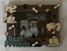 Best Friends Dog And Bone Picture Frame hold 3.5" x 5" photo