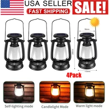 1-4Pack Solar Camping Lights Vintage Horse Lamp Picnic Hanging Lantern Outdoor 