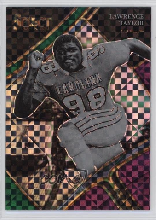 2023 Select Draft Picks Green & Purple Squares Prizm Lawrence Taylor HOF 8mm