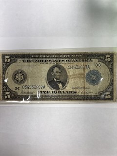 Series 1914 $5 Federal Reserve Large Note