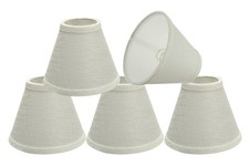 Aspen Creative 32119-5 Clip-On Chandelier Lamp Shade 5 Pack Pearl Linen Empire