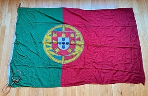 Vint 1950s 60s PORTUGAL Maritime Flag 6x4 72" x 47" Cotton