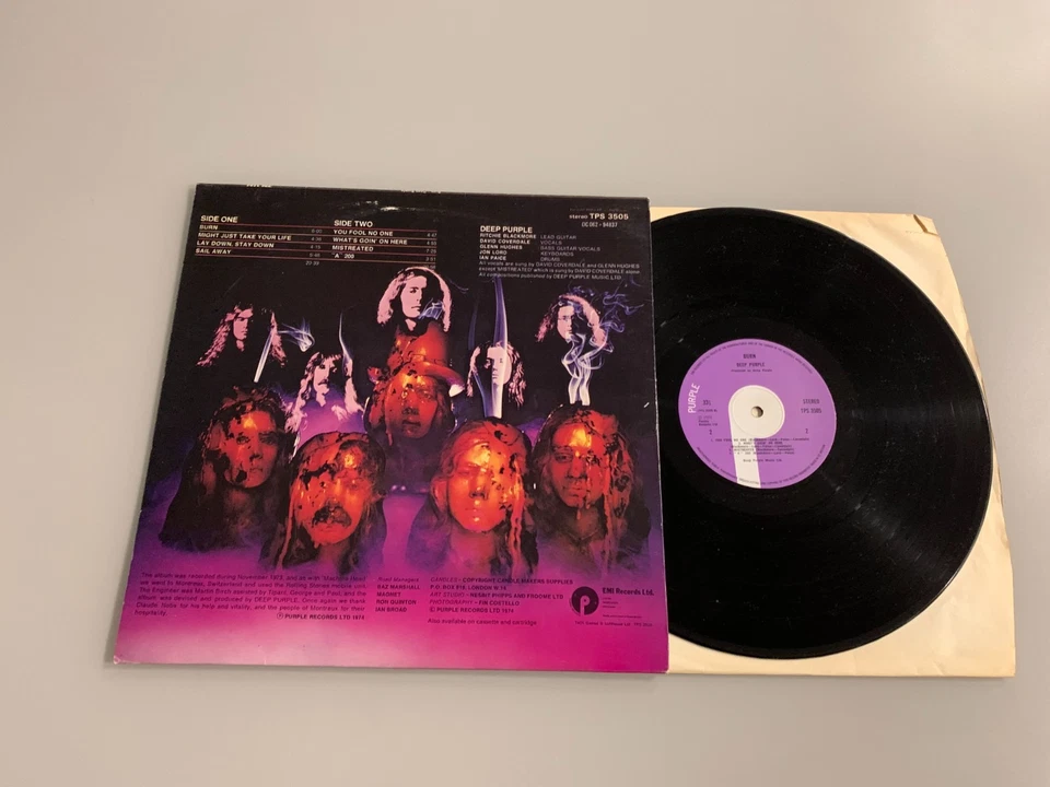 DEEP PURPLE...BURN... RARE UK FIRST ISSUE ALBUM..PURPLE..TPS 3505 - Image 3 of 3