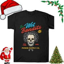 Home Alone Unisex Short Sleeve T-Shirt Wanted Wet Bandits Power Supply Company